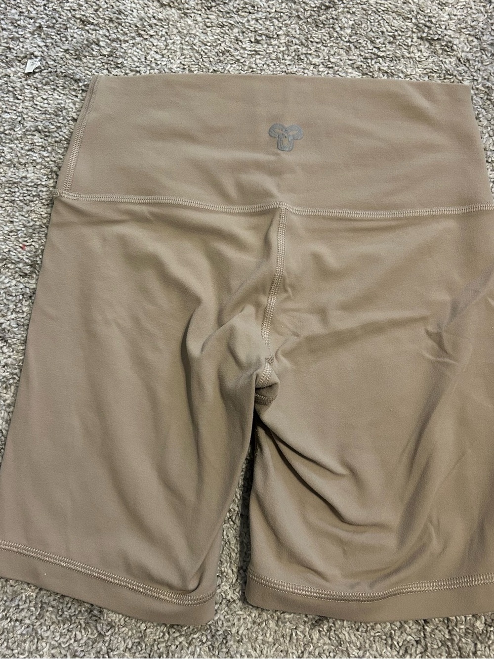 Aritzia Tan High-Waist Athletic Bike Shorts
